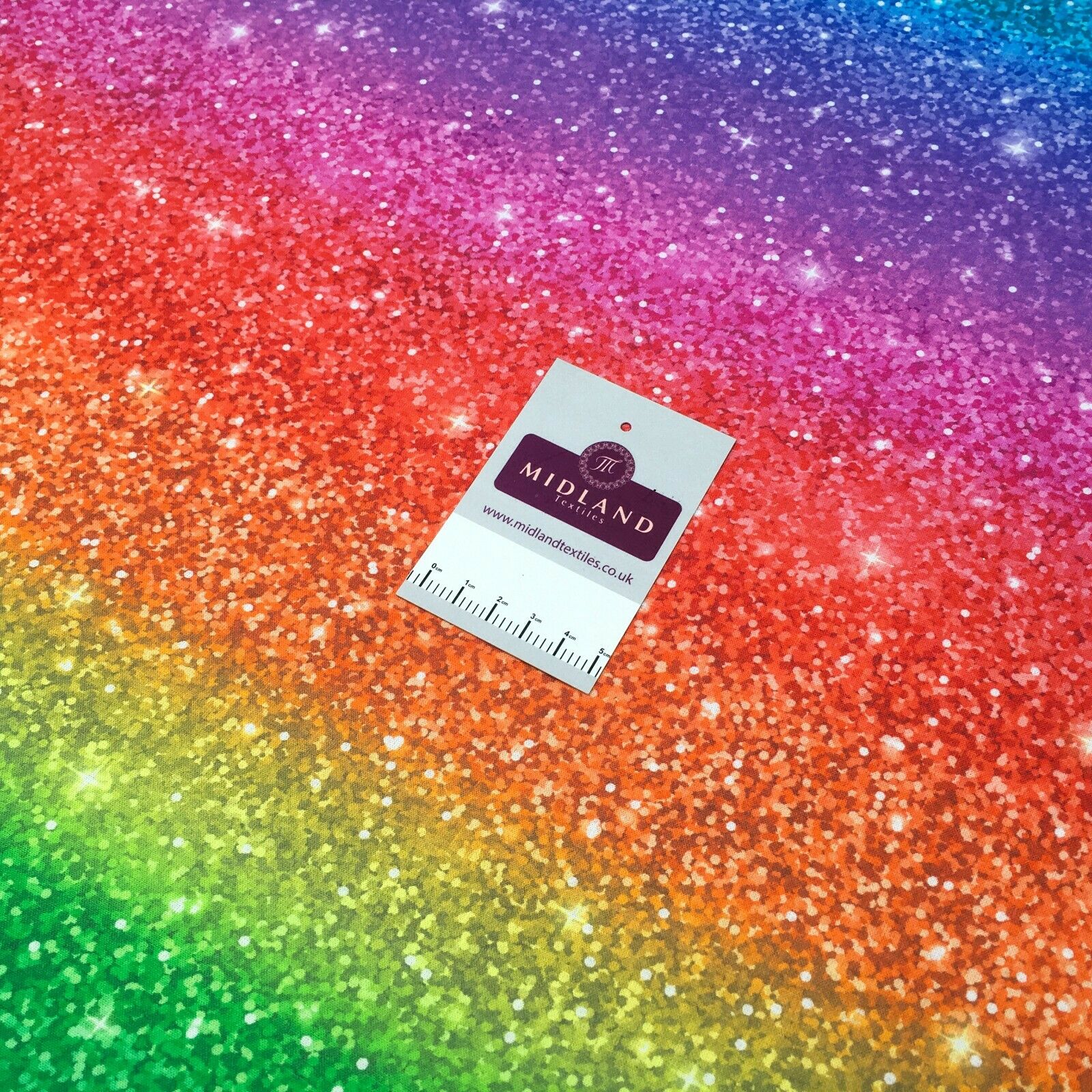 Rainbow glitter effect Digital Printed 100% Cotton  mask Fabric MH1454 Mtex