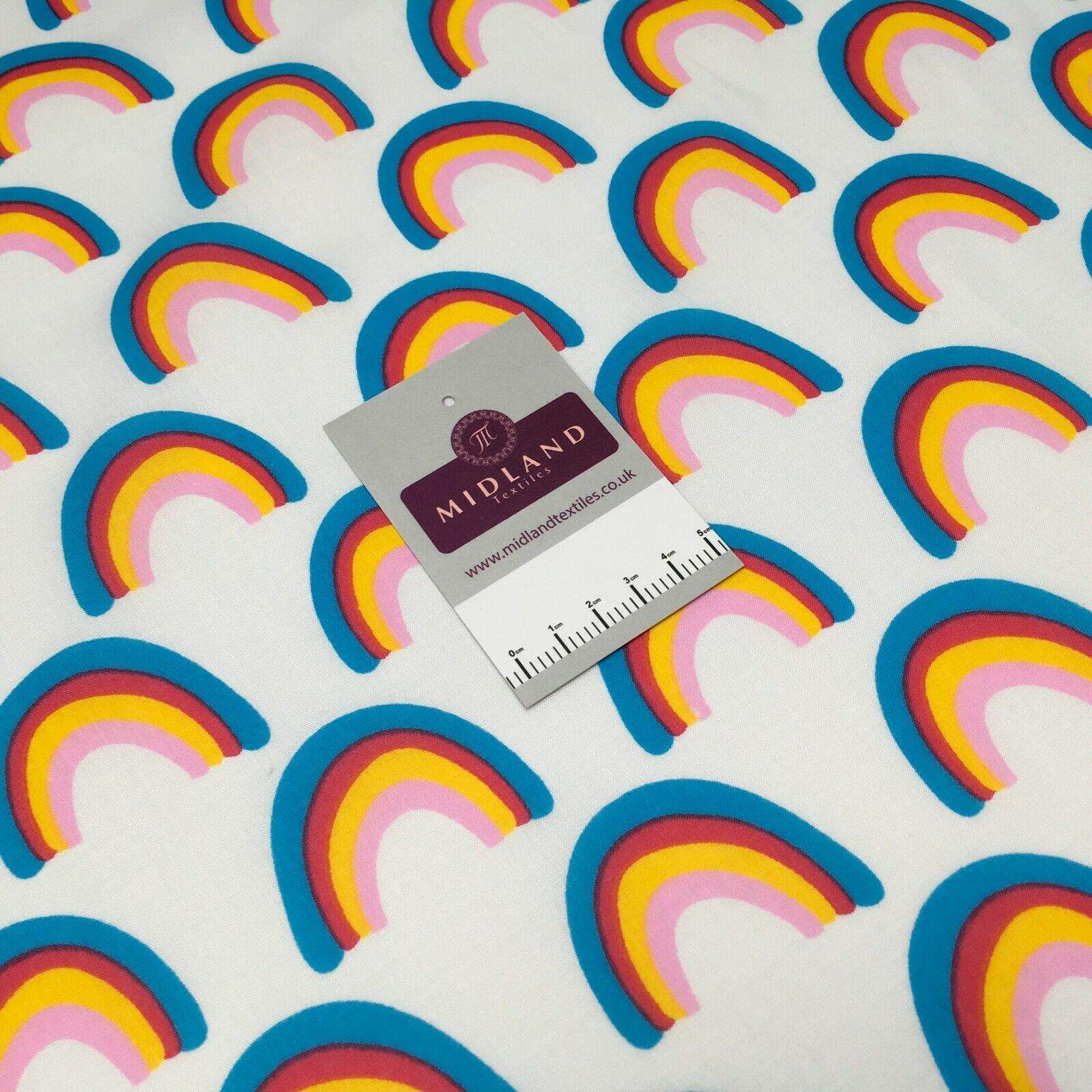 NHS rainbow mask poly cotton craft fabric M1450 Mtex