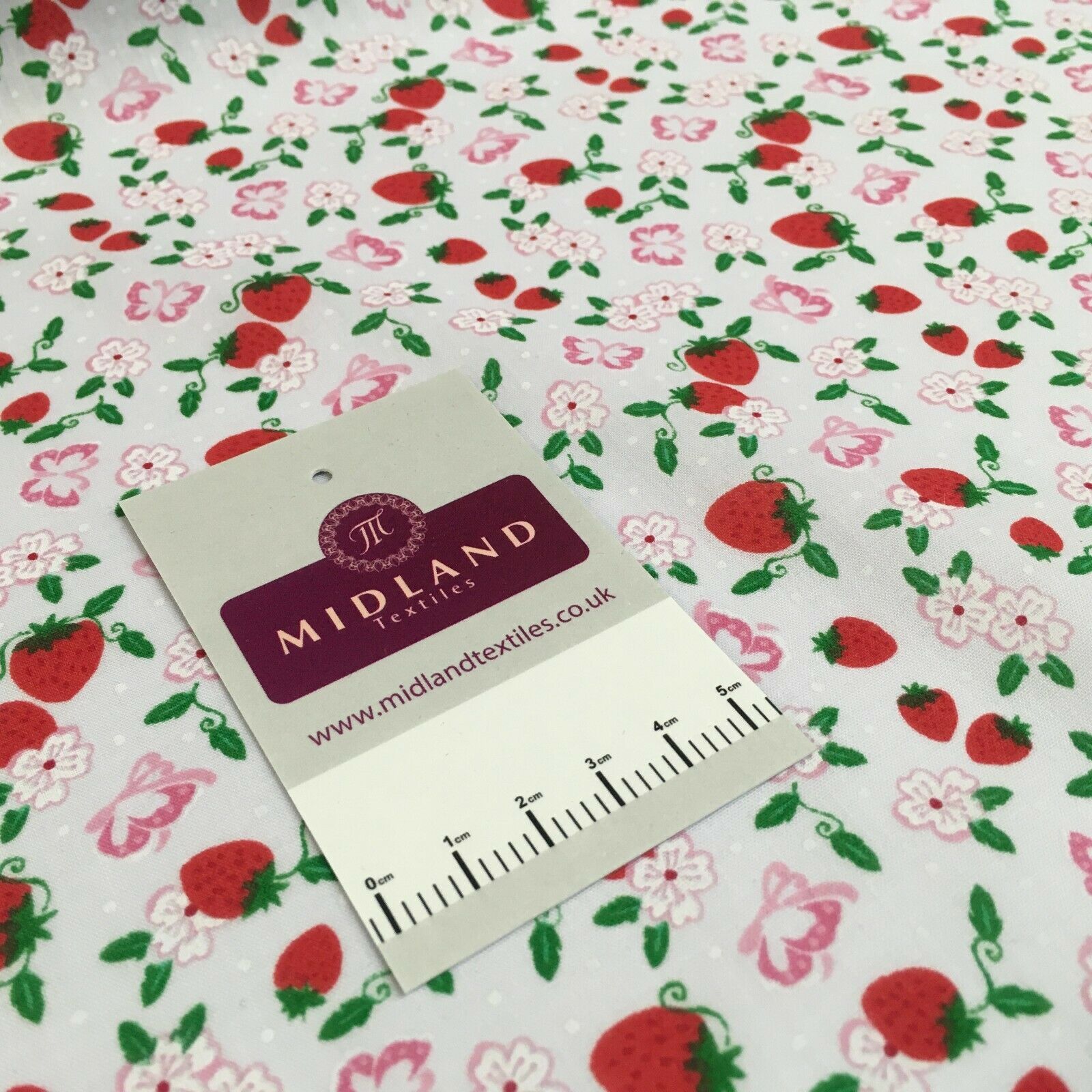 Floral Strawberry butterfly poly cotton craft Fabric M1447 Mtex