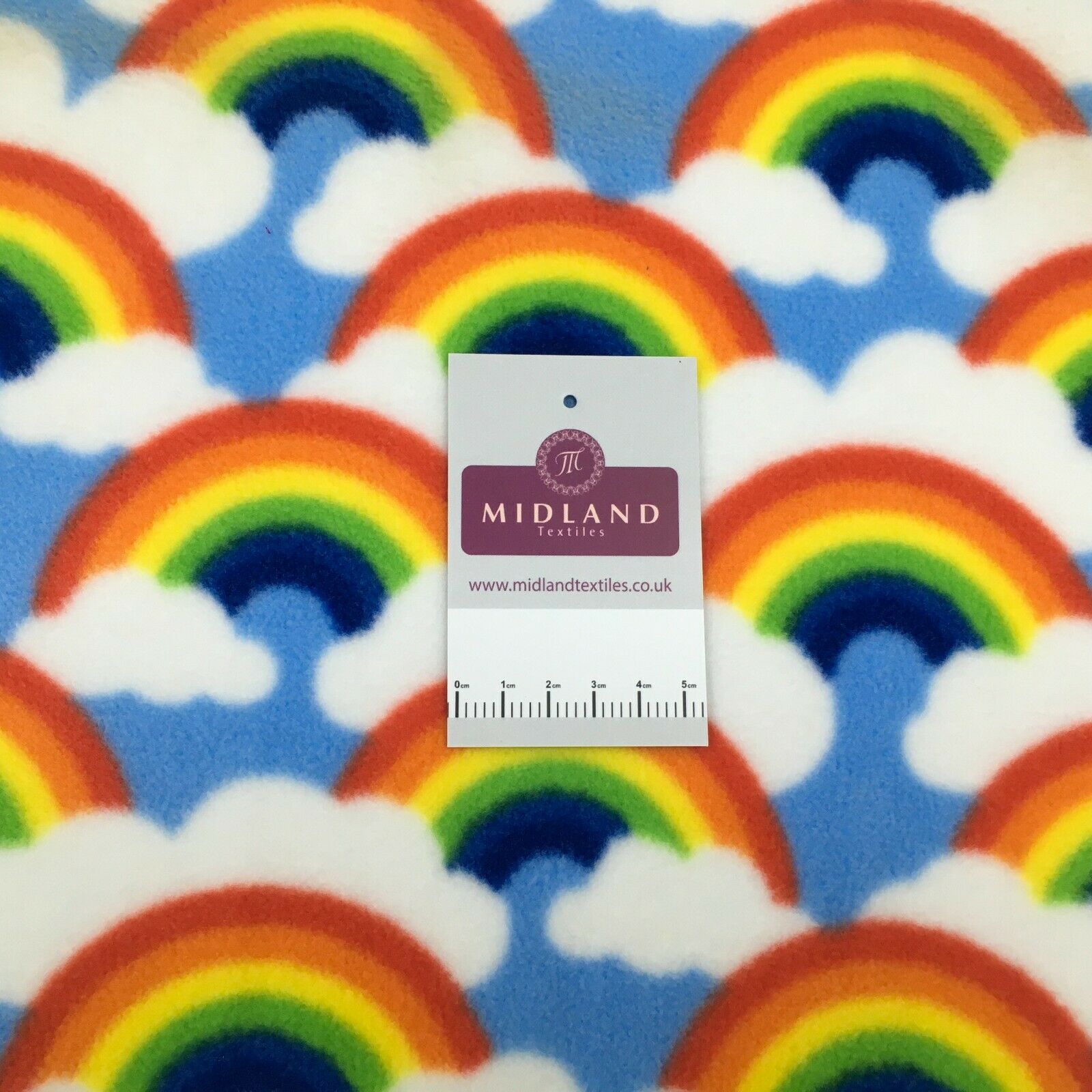 Blue Rainbow Cloud Soft Polar Fleece Fabric M1491 Mtex