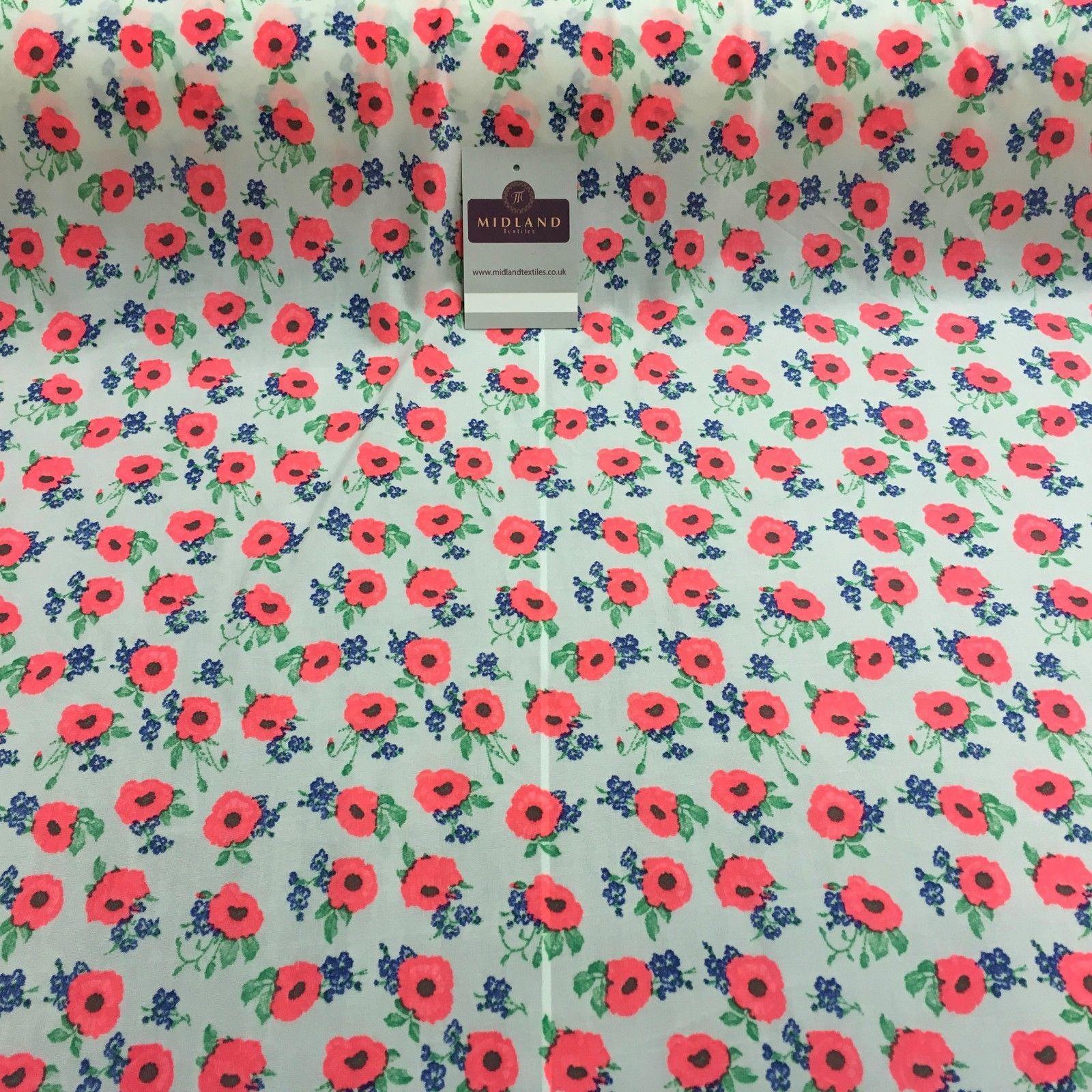 Floral Ditsy Printed ity jersey Lycra Stretch Dress Fabric 58' wide MA879 Mtex