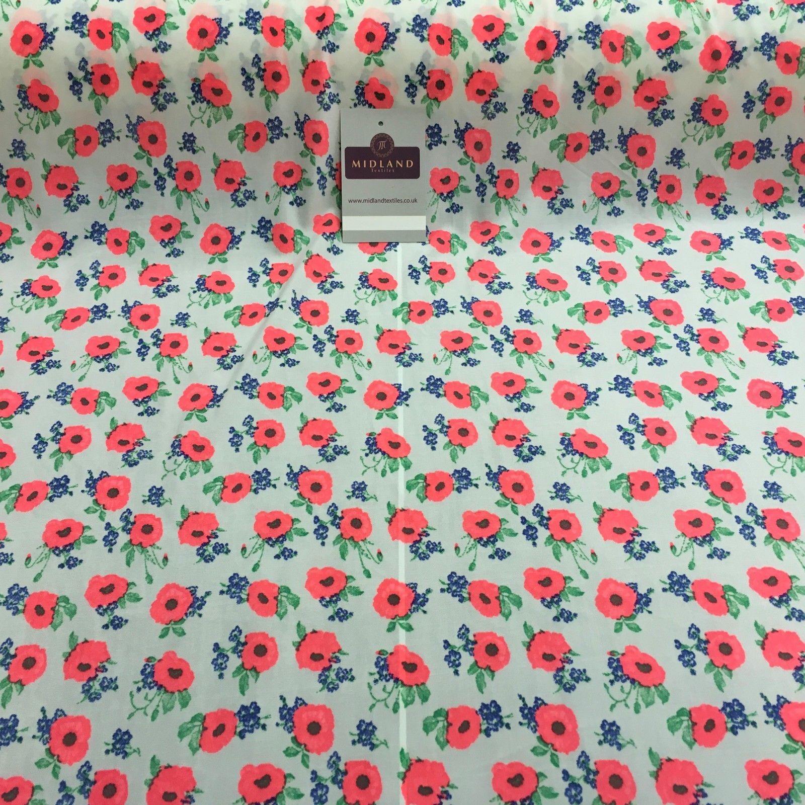 Floral Ditsy Printed ity jersey Lycra Stretch Dress Fabric 58" wide MA879 Mtex