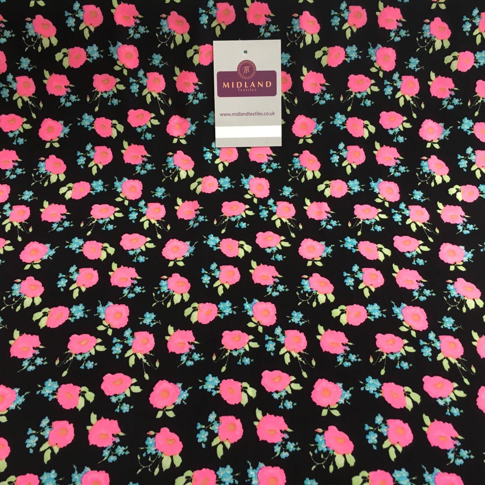 Floral Ditsy Printed ity jersey Lycra Stretch Dress Fabric 58" wide MA879 Mtex