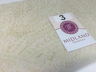 Floral Paisley Pastel white lacquer Print Fabric 100% Cotton 44' Wide  M527 Mtex