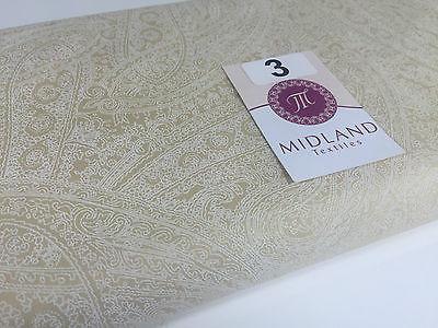 Floral Paisley Pastel white lacquer Print Fabric 100% Cotton 44' Wide  M527 Mtex
