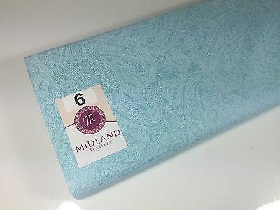 Floral Paisley Pastel white lacquer Print Fabric 100% Cotton 44' Wide  M527 Mtex