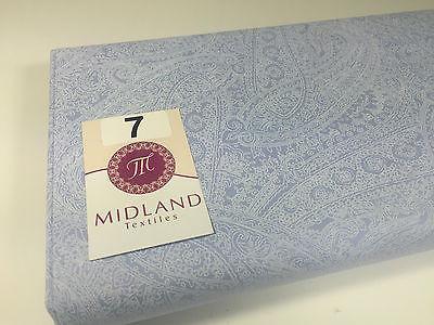 Floral Paisley Pastel white lacquer Print Fabric 100% Cotton 44' Wide  M527 Mtex