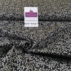 Black And White Floral Printed 100% Cotton Poplin Craft Fabric 45' M634