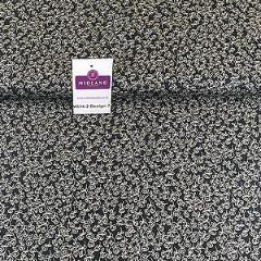 Black And White Floral Printed 100% Cotton Poplin Craft Fabric 45' M634