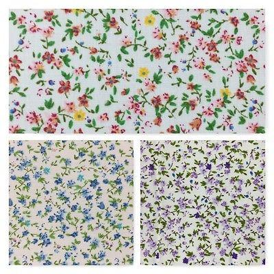 Floral Leaf and stem poly cotton print dress craft fabric 44" Wide M335 Mtex