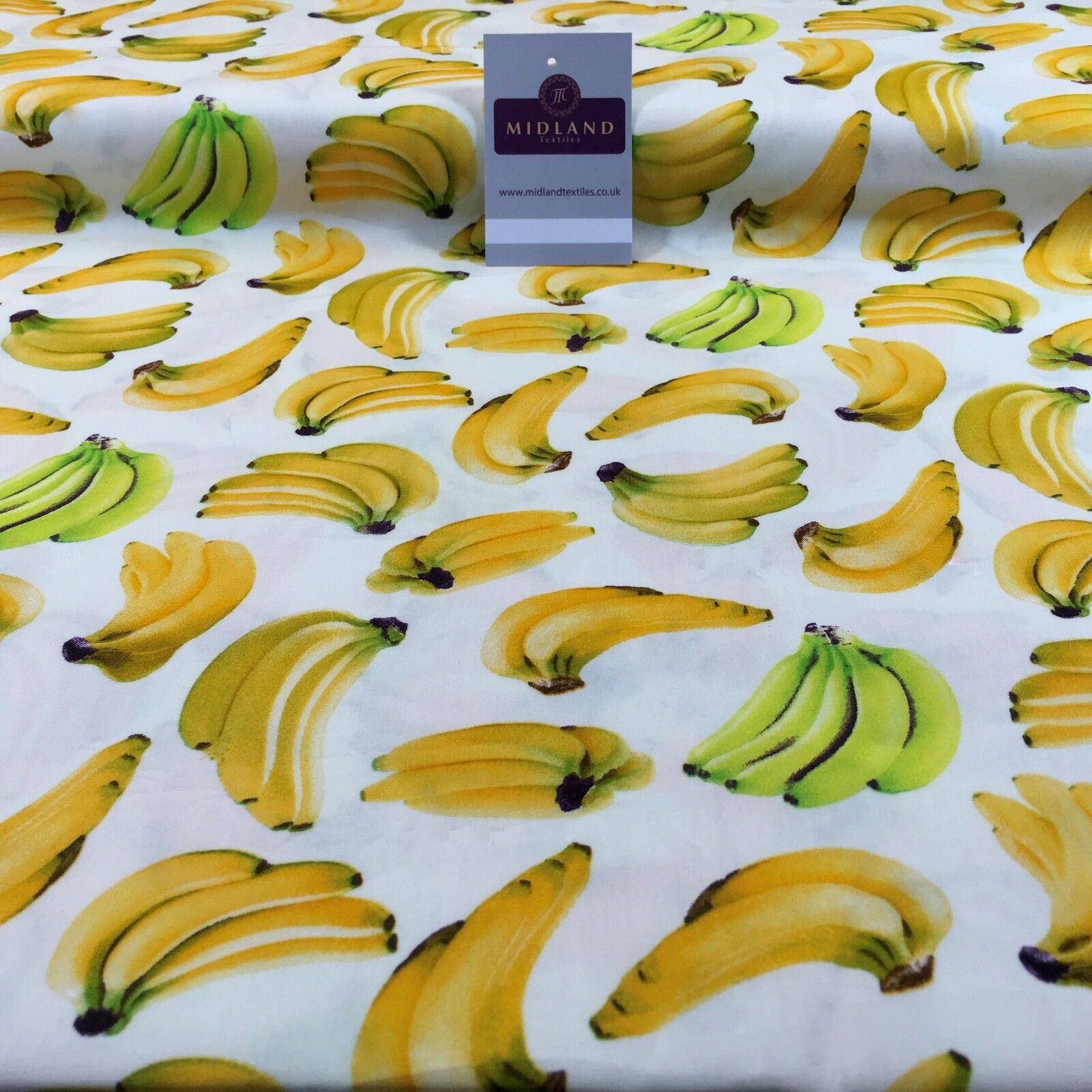 Bunches of Banana cotton poplin printed crafting fabric 44' M768 Mtex