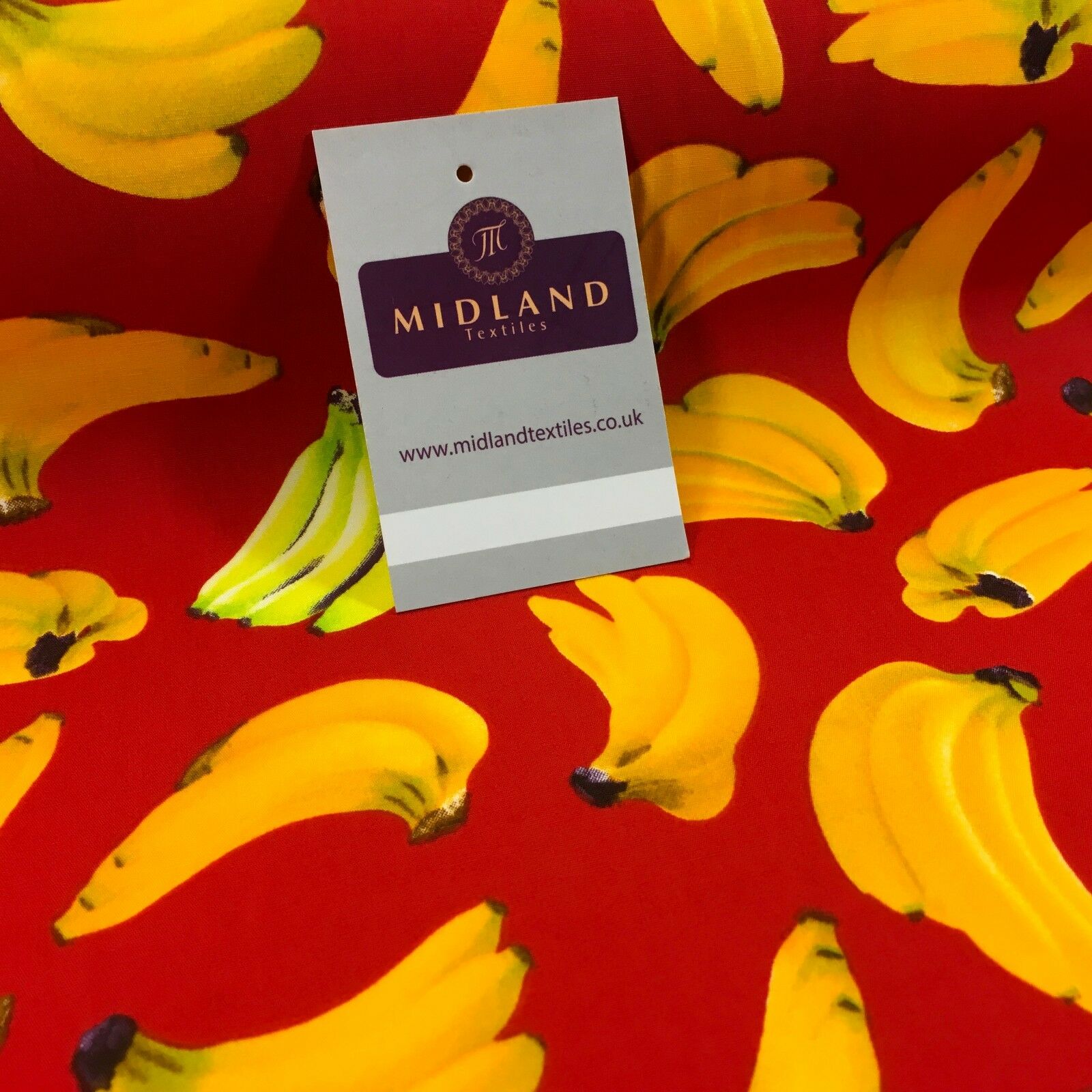 Bunches of Banana cotton poplin printed crafting fabric 44' M768 Mtex