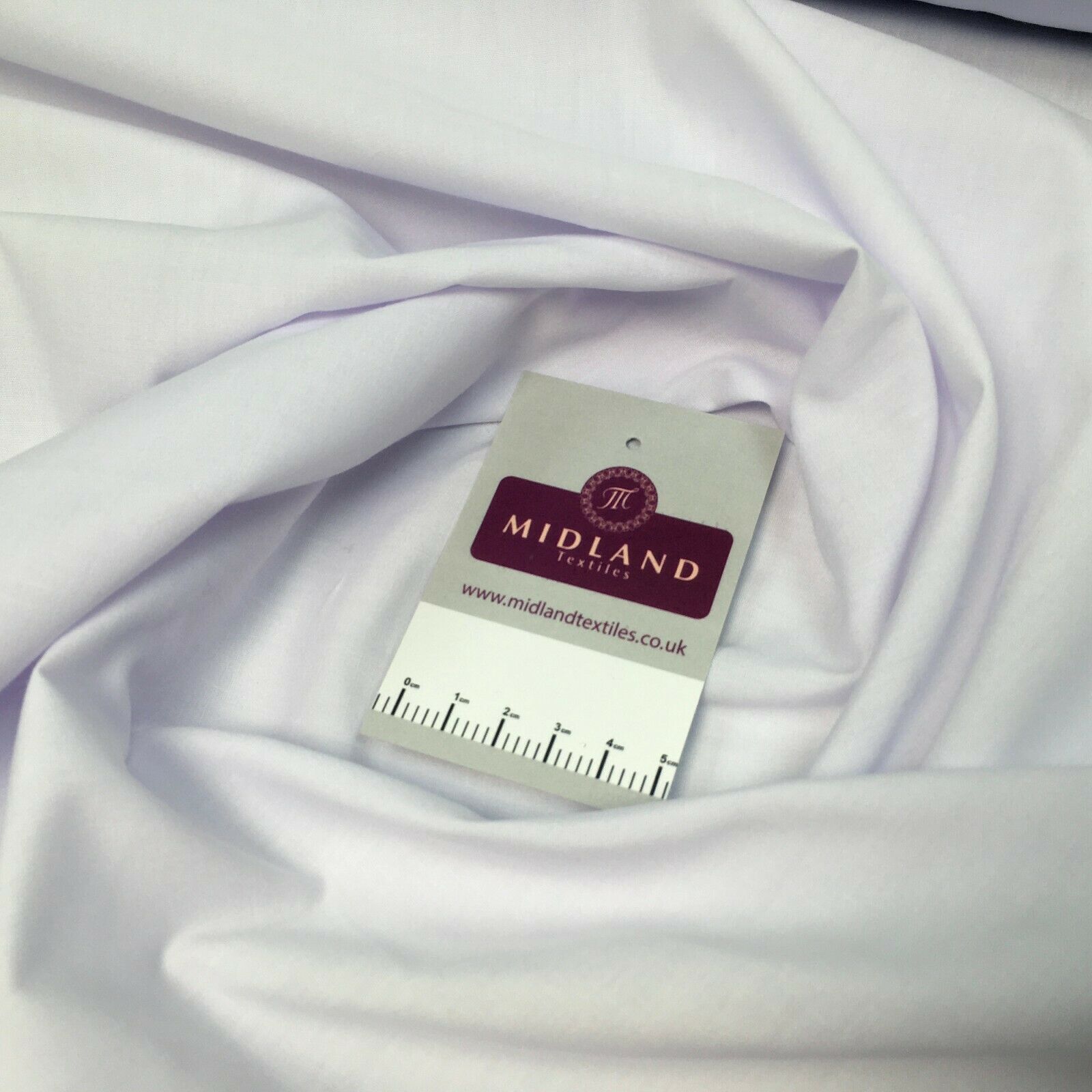 Plain White Poly Soft cotton 150cm wide Fabric M1457