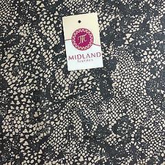 Black and Beige chiffon fabric Lightweight 44' M161-22 Mtex