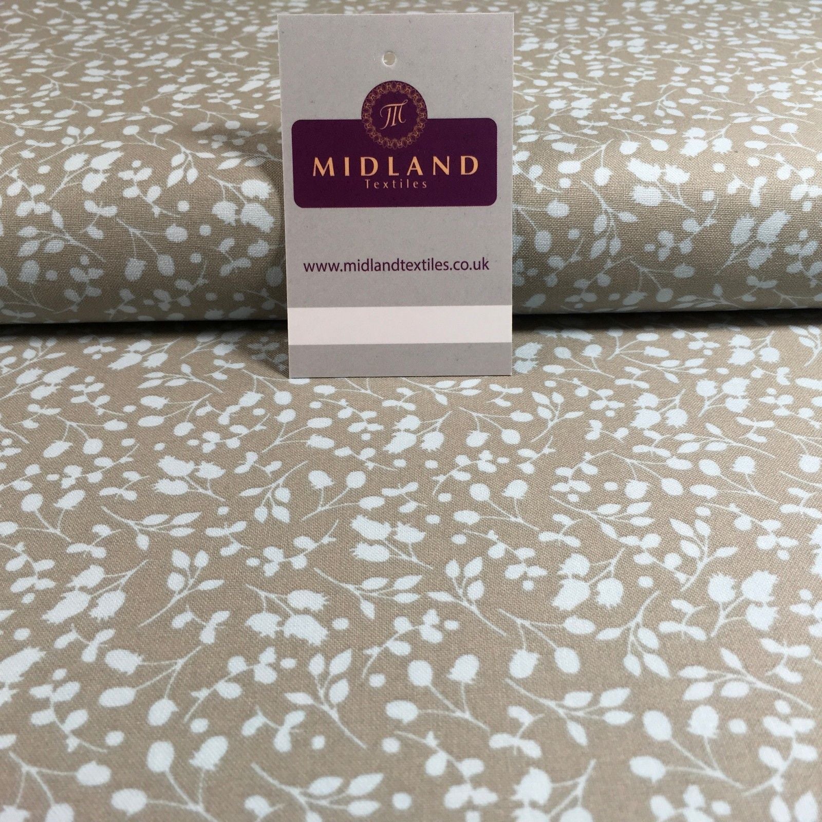 Floral 100% Cotton Poplin Mono printed fabric 44' M735 Mtex