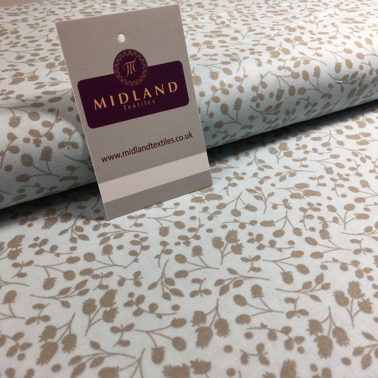 Floral 100% Cotton Poplin Mono printed fabric 44' M735 Mtex