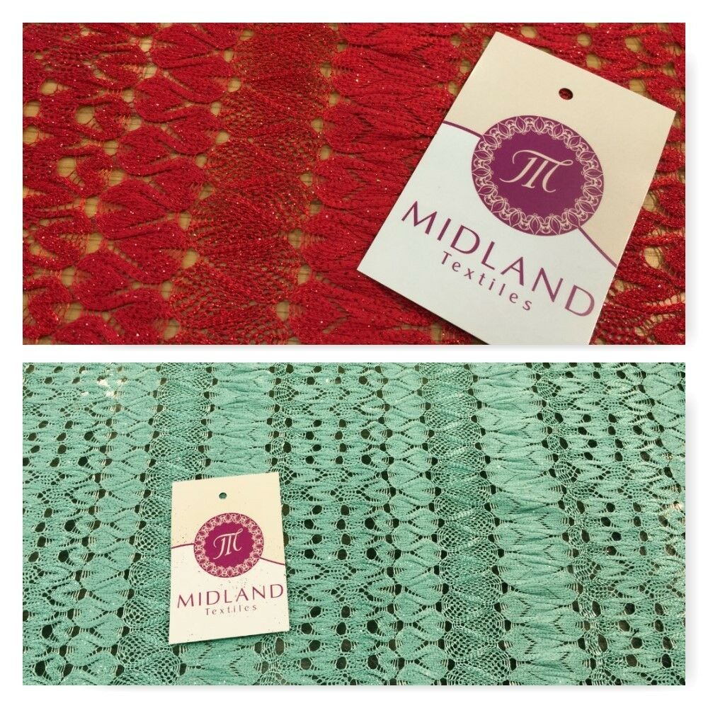 Glitter 3d crochet Lace 58' M186-1 & 2 Mtex
