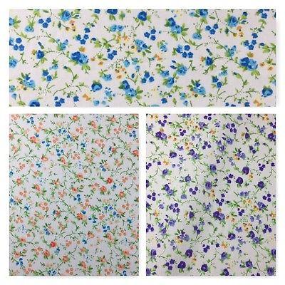 Floral Vintage poly cotton print dress craft fabric 44" Wide M352 Mtex