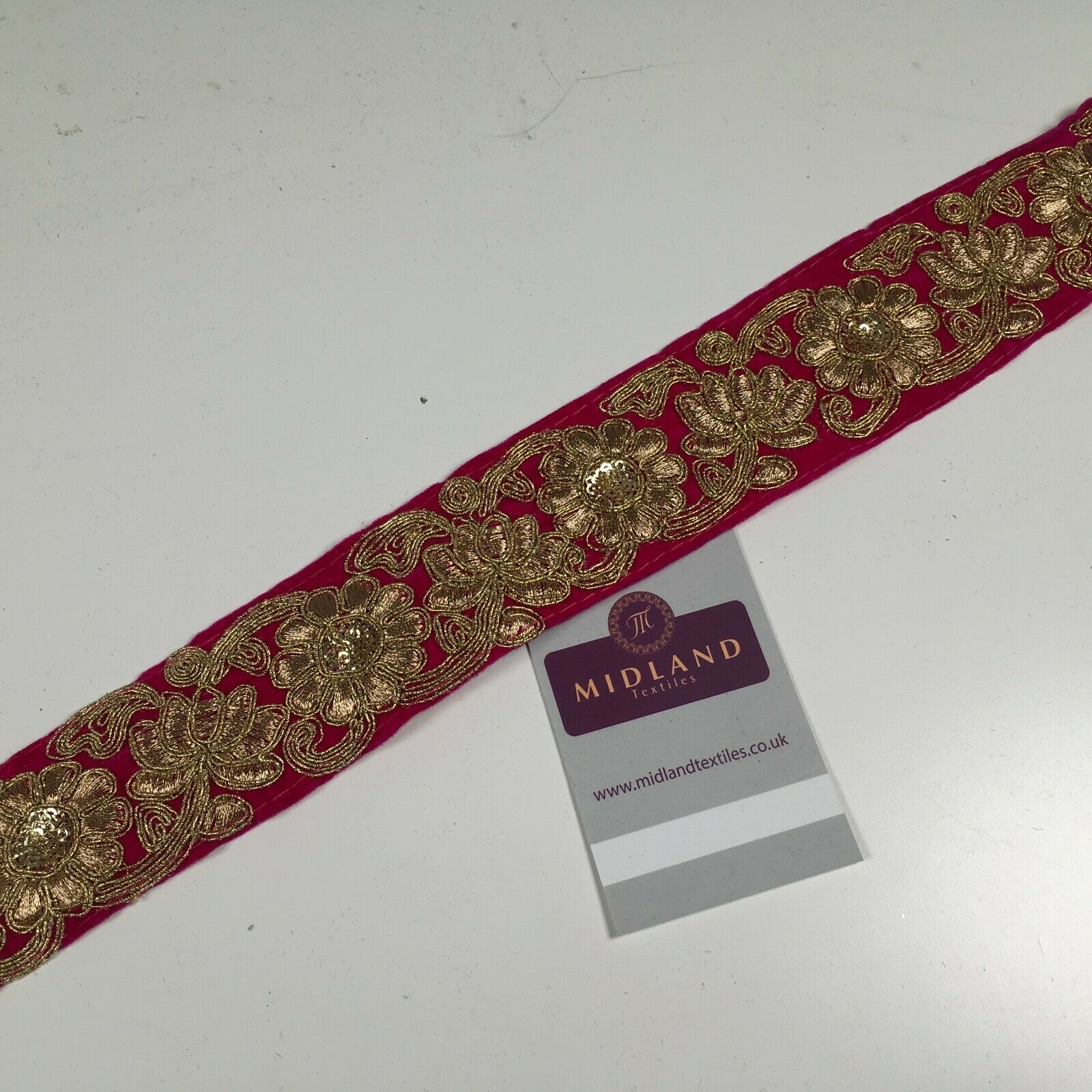45mm Velvet floral embroidered border sari edging M1343