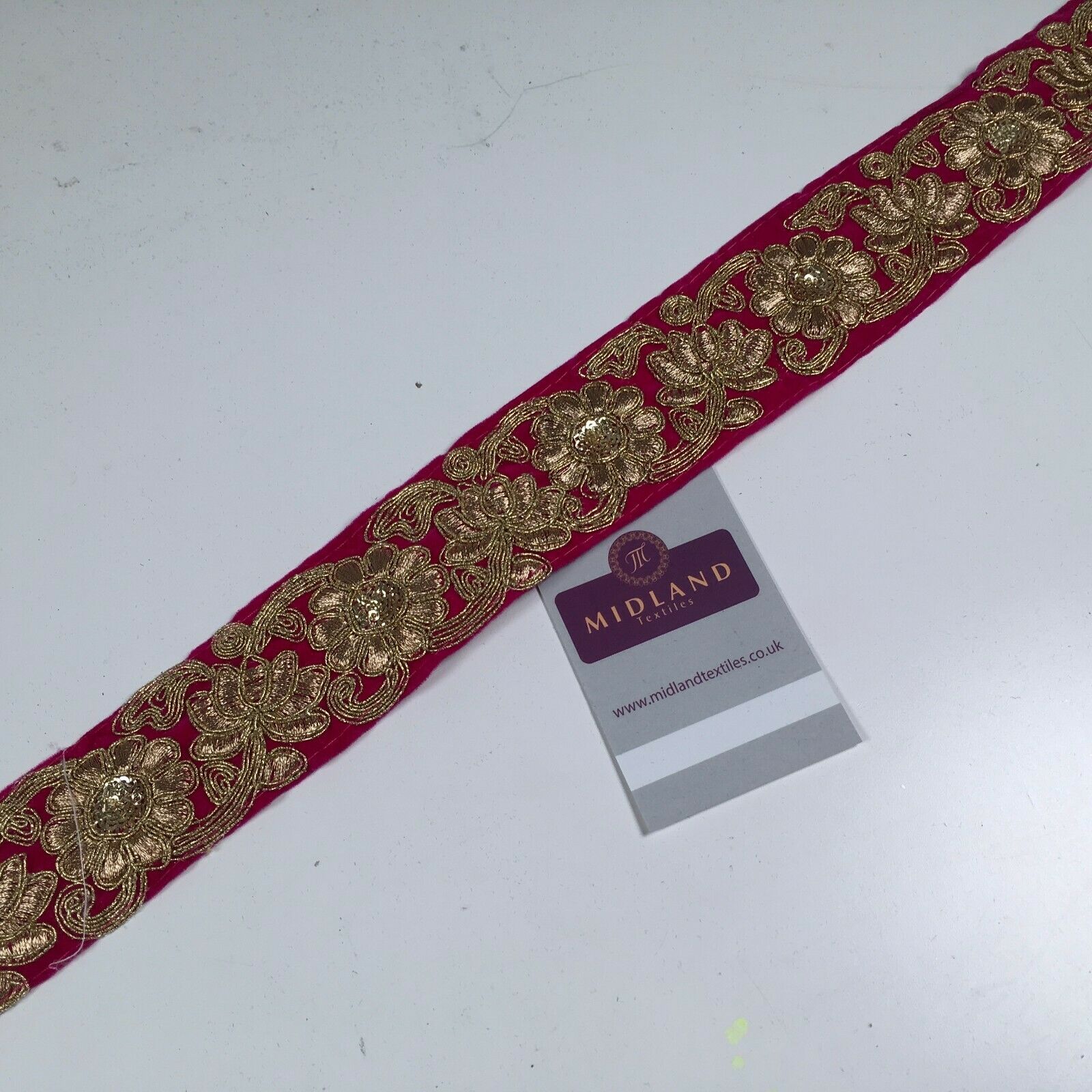 45mm Velvet floral embroidered border sari edging M1343