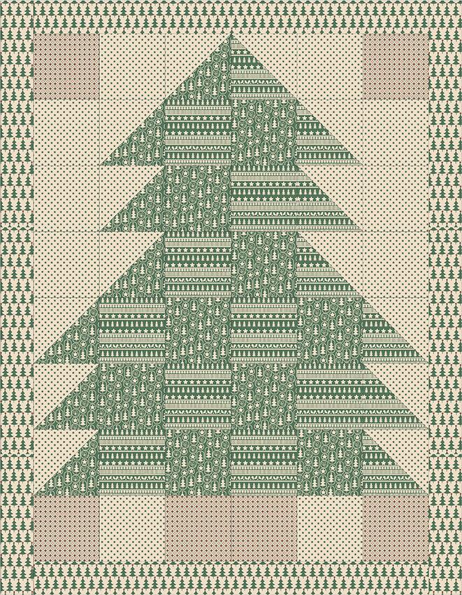 Green Scandi 100% Cotton Christmas themed Patchwork & Crafting  Fabric 45' Mtex