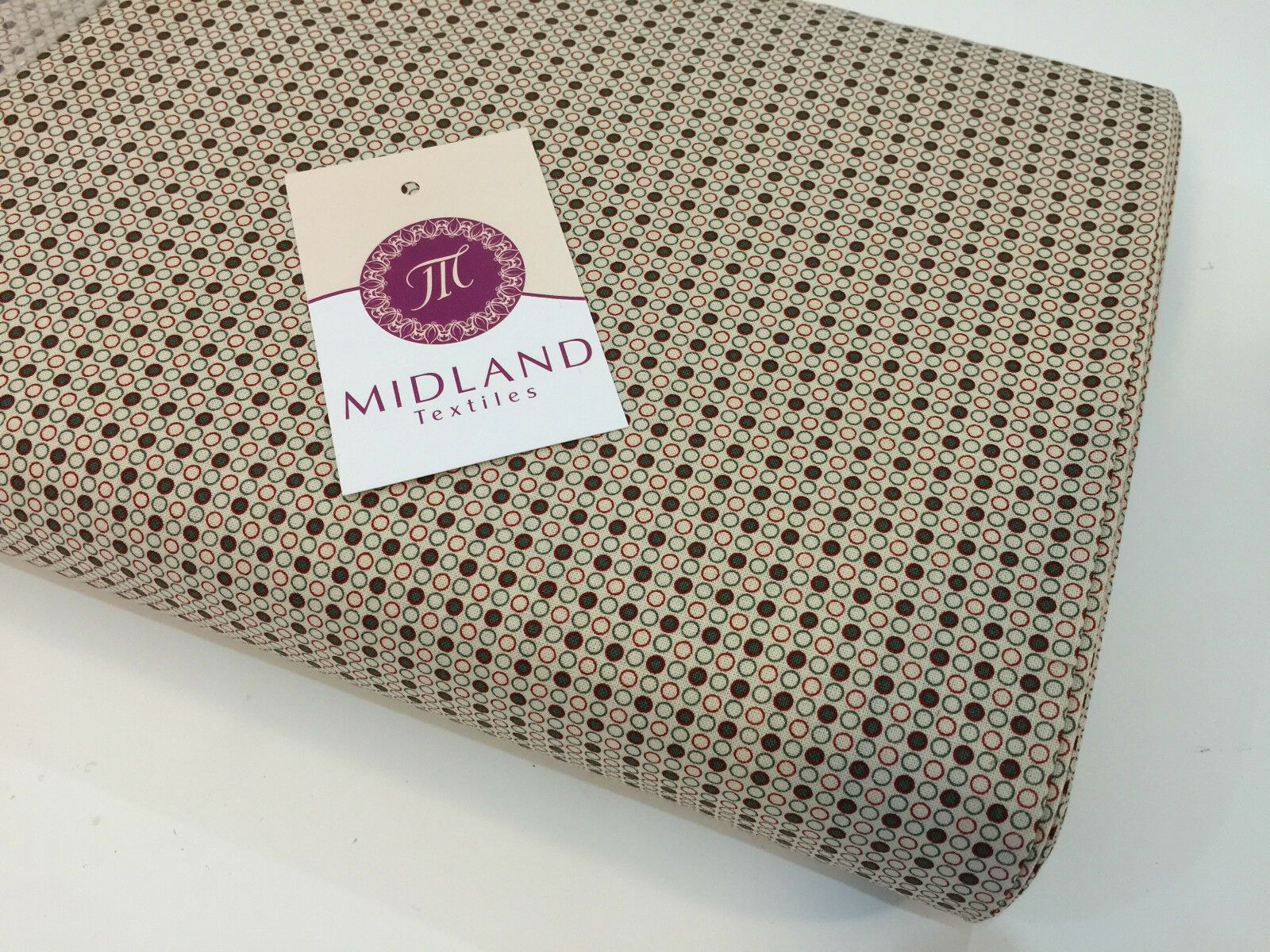 Green Scandi 100% Cotton Christmas themed Patchwork & Crafting  Fabric 45' Mtex