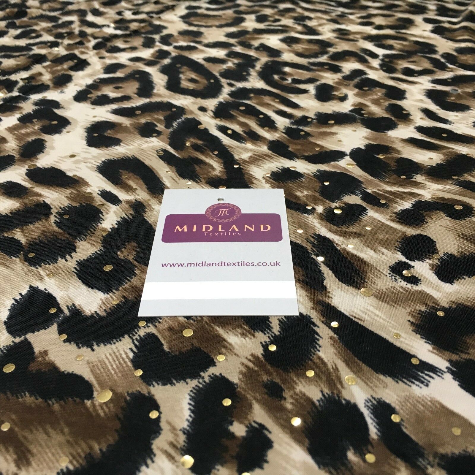 Animal Print Gold Sequins Stretch Jersey Dress fabric 58' Wide MV1031 Mtex