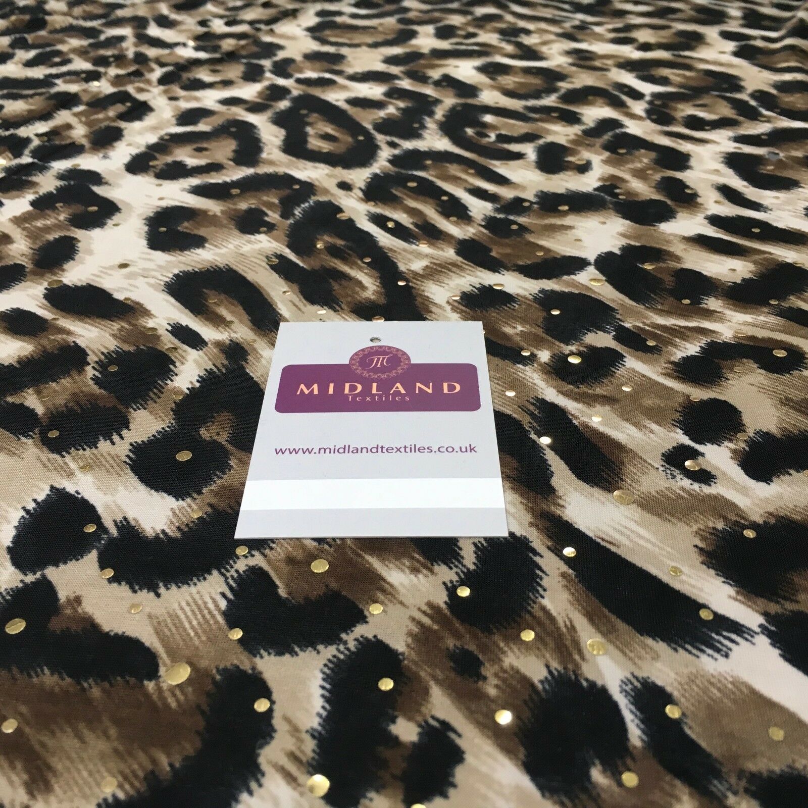 Animal Print Gold Sequins Stretch Jersey Dress fabric 58' Wide MV1031 Mtex