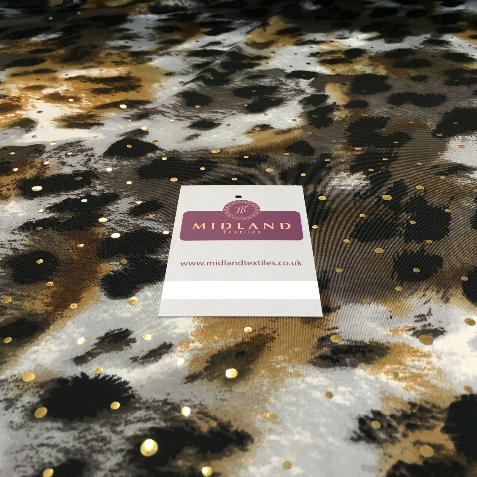 Animal Print Gold Sequins Stretch Jersey Dress fabric 58' Wide MV1031 Mtex