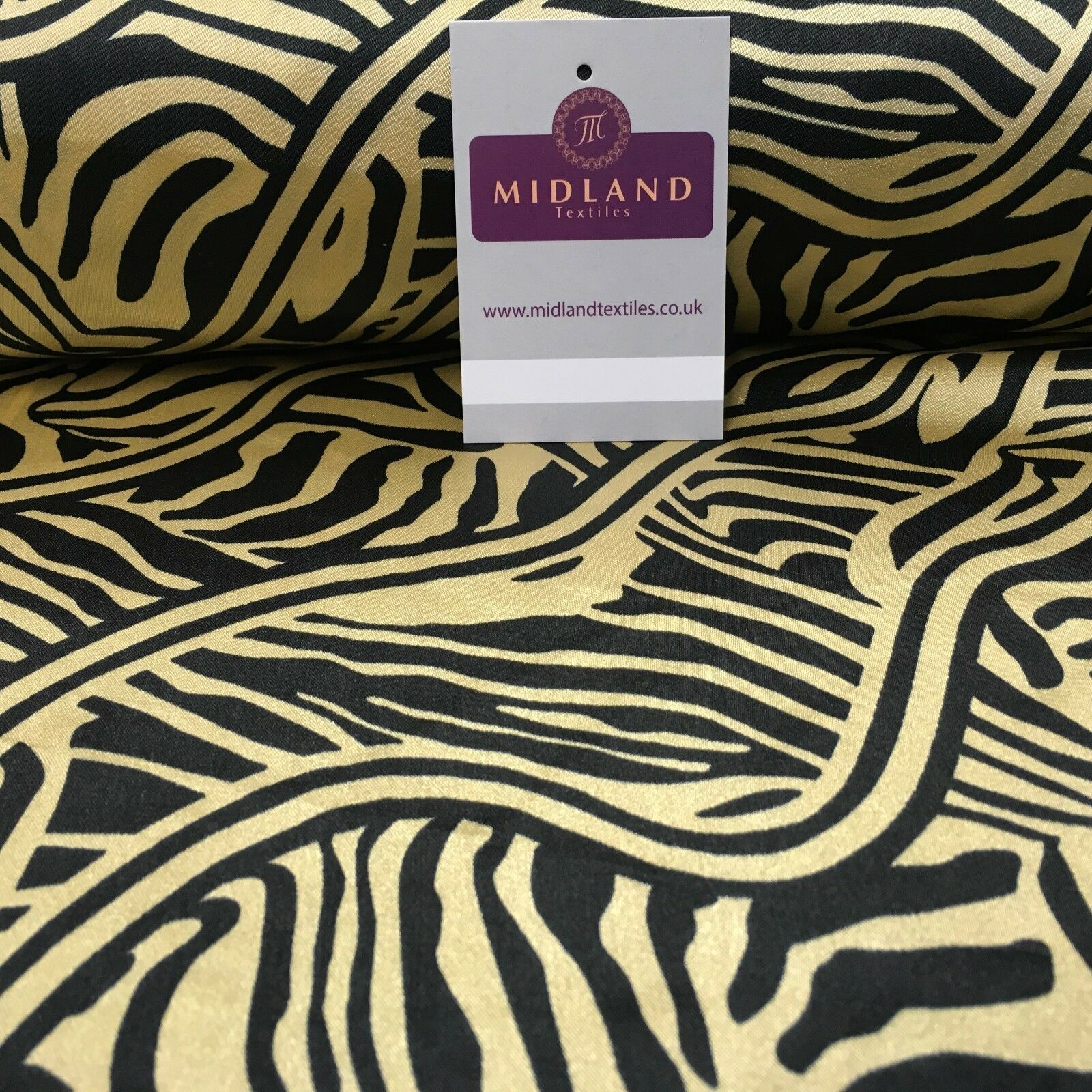 Black & Gold Floral Printed Satin Silky Dress fabric 55' Wide MA1026 Mtex