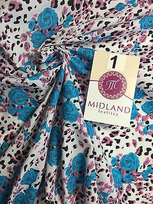 Floral poly cotton rose print dress craft fabric 44' Wide M354 Mtex