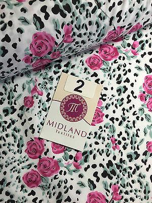 Floral poly cotton rose print dress craft fabric 44' Wide M354 Mtex