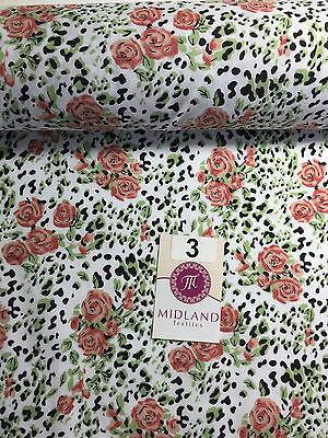 Floral poly cotton rose print dress craft fabric 44" Wide M354 Mtex