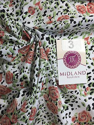 Floral poly cotton rose print dress craft fabric 44' Wide M354 Mtex