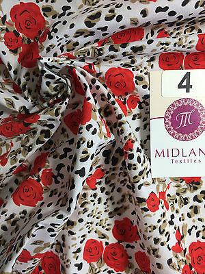 Floral poly cotton rose print dress craft fabric 44' Wide M354 Mtex