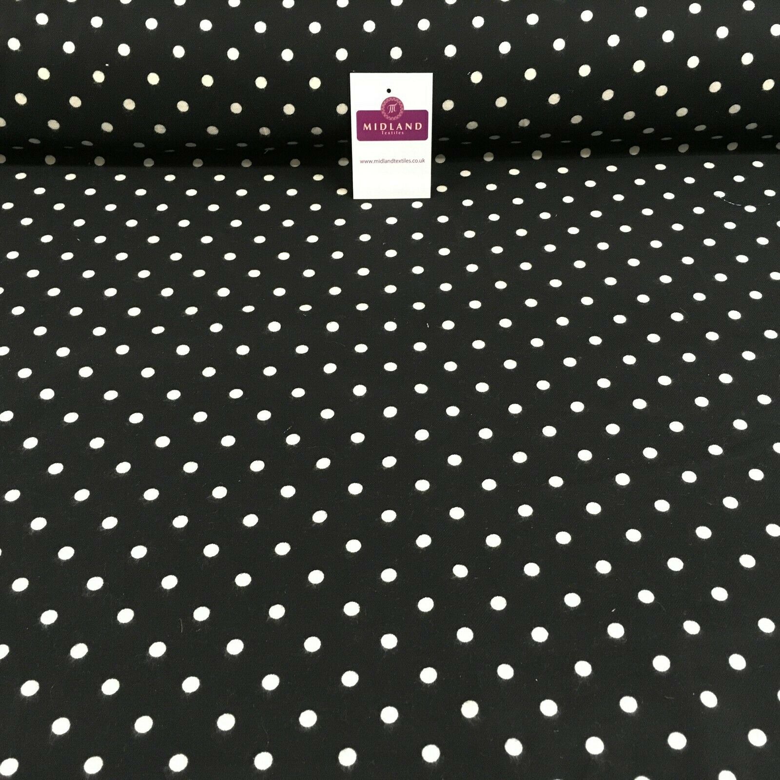 Black Cream Spot Cotton Wynciette Soft Brushed Flannel Fabric 144 cm MK988-25