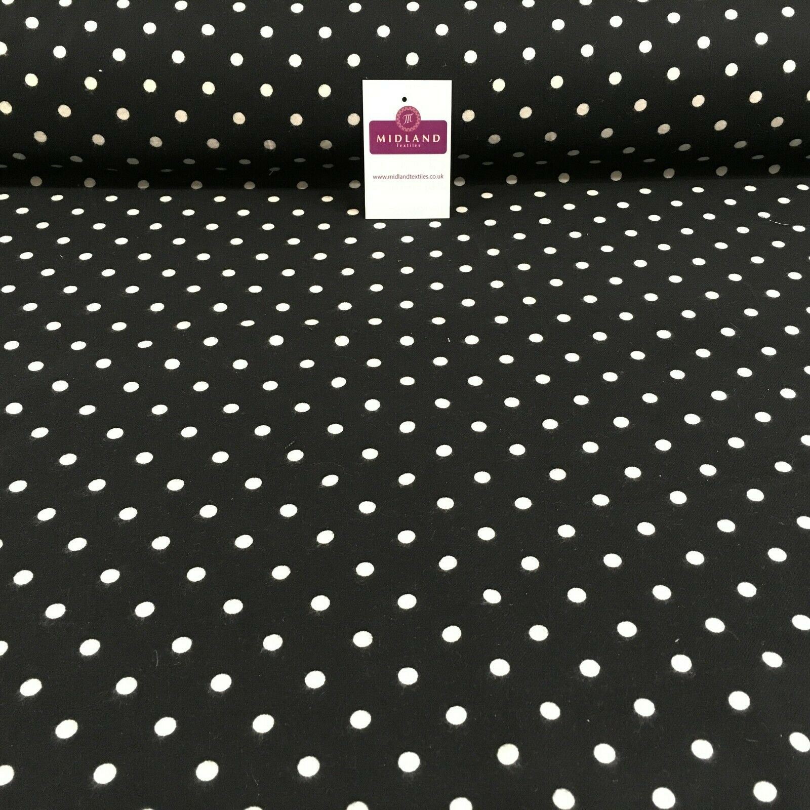 Black Cream Spot Cotton Wynciette Soft Brushed Flannel Fabric 144 cm MK988-25