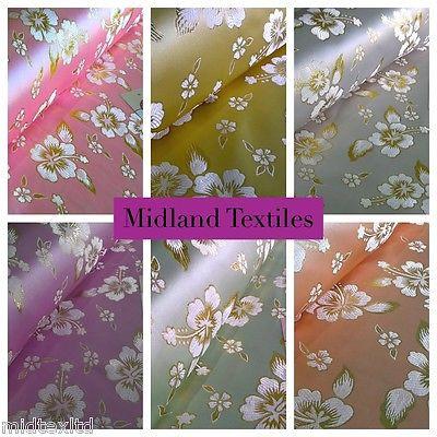 Floral Blossom Satin Brocade Dress Fabric 45' wide D2 M43 Mtex