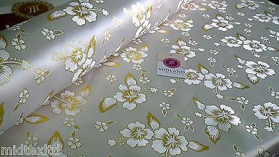 Floral Blossom Satin Brocade Dress Fabric 45' wide D2 M43 Mtex