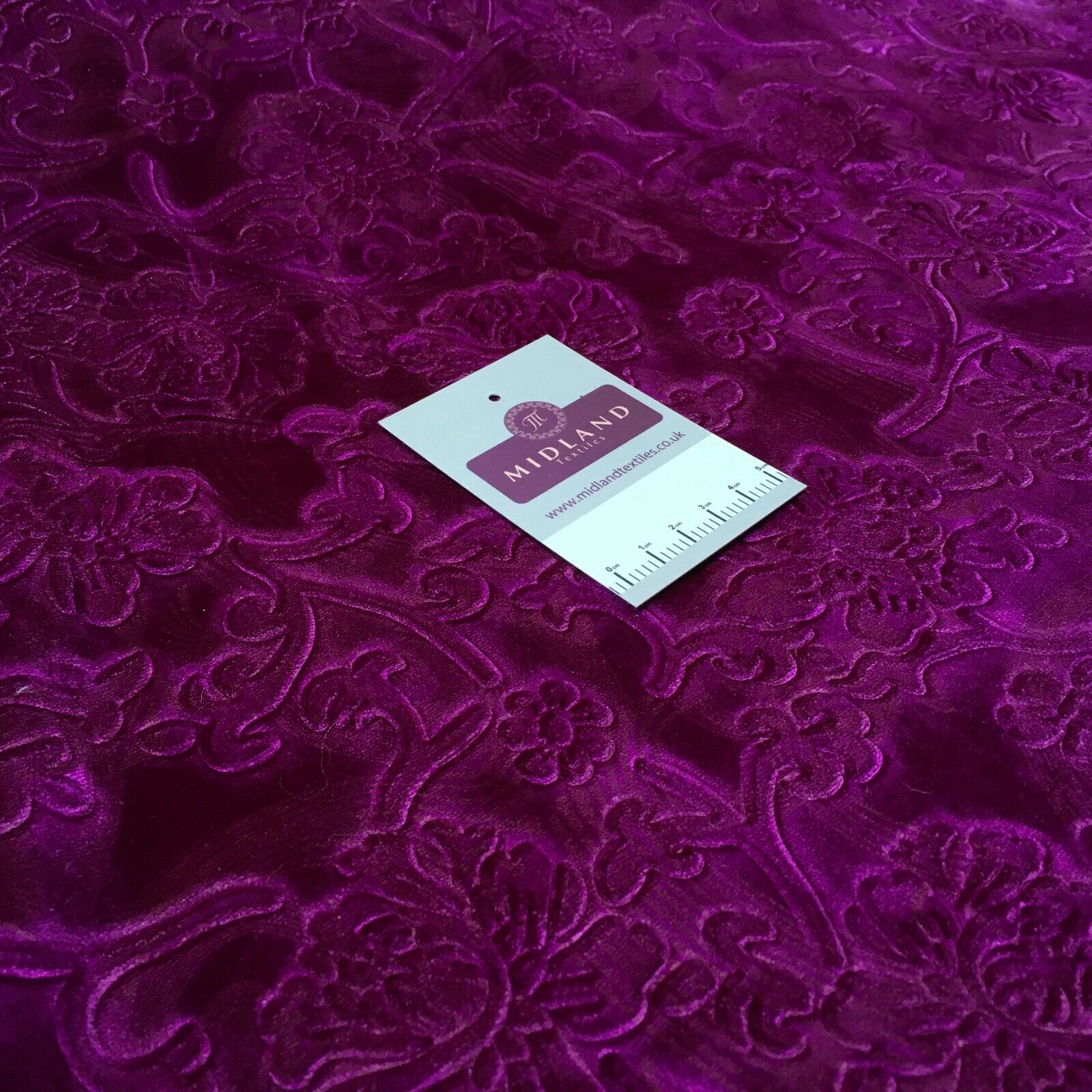 Magenta floral embossed velvet Velour dress Fabric M1400-30 Mtex