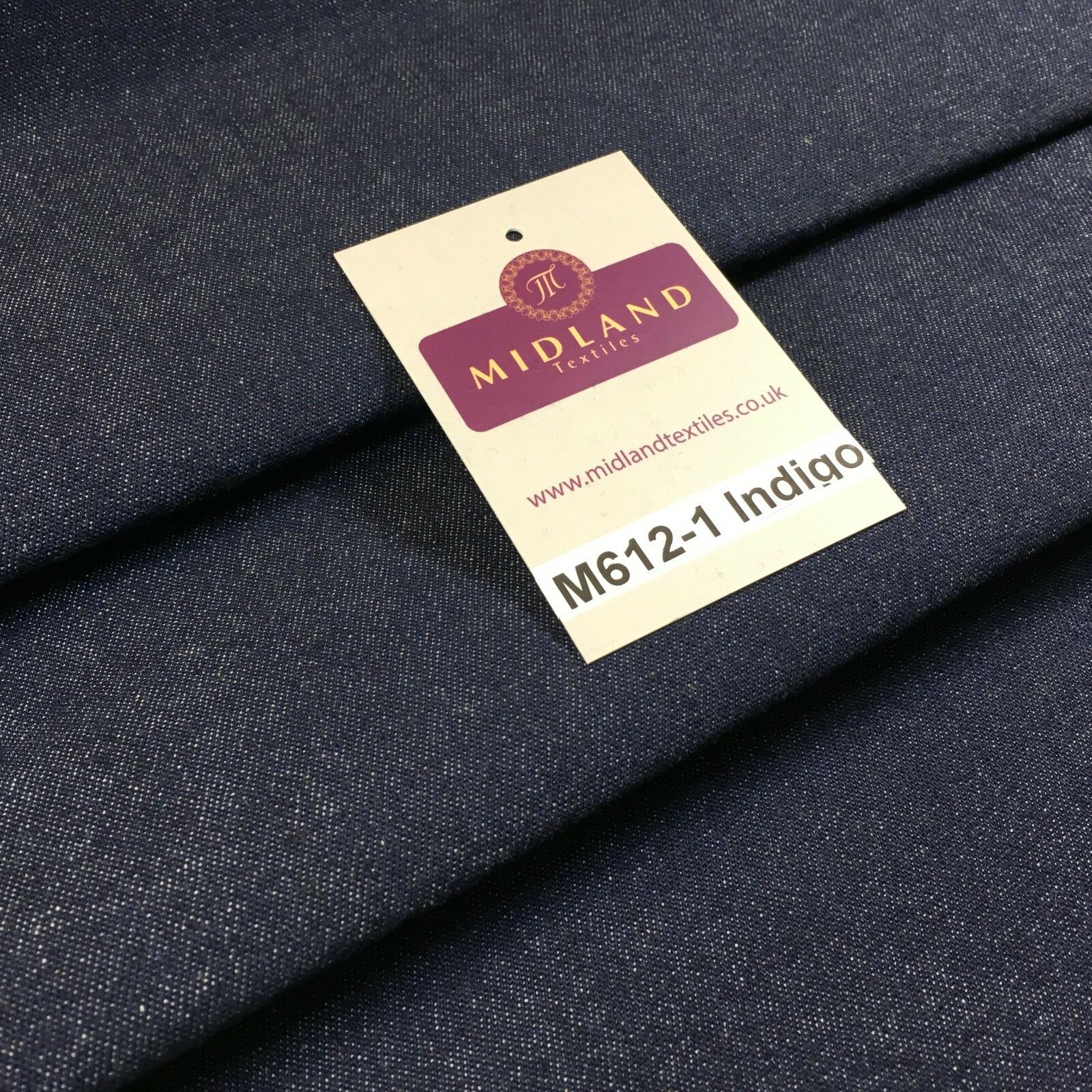 7.5oz Indigo-Black Denim Midweight 100% Cotton Fabric 58'Wide  M612 Mtex