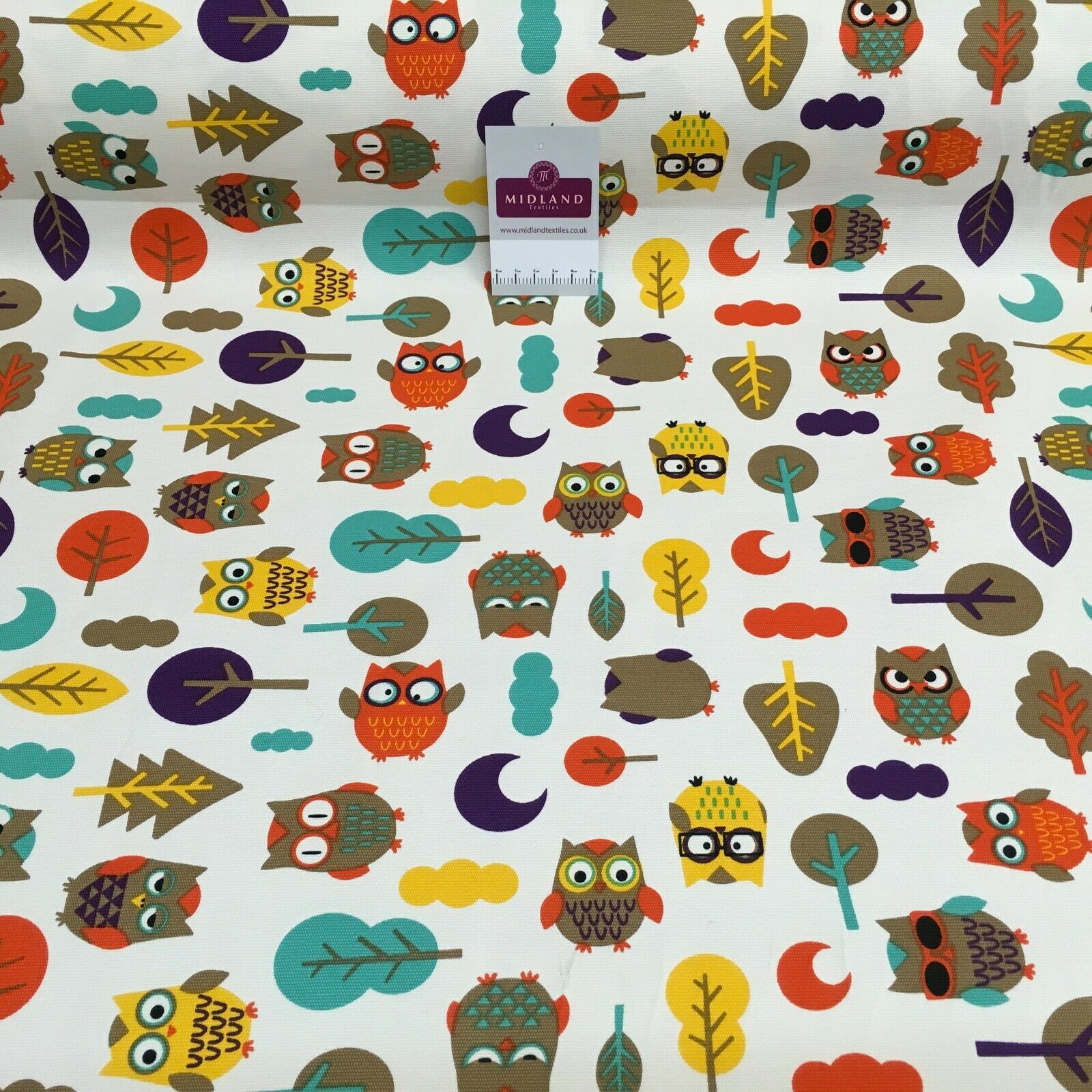 Forest Owl 100% Cotton Canvas Fabric 150 cm Wide MK856-24