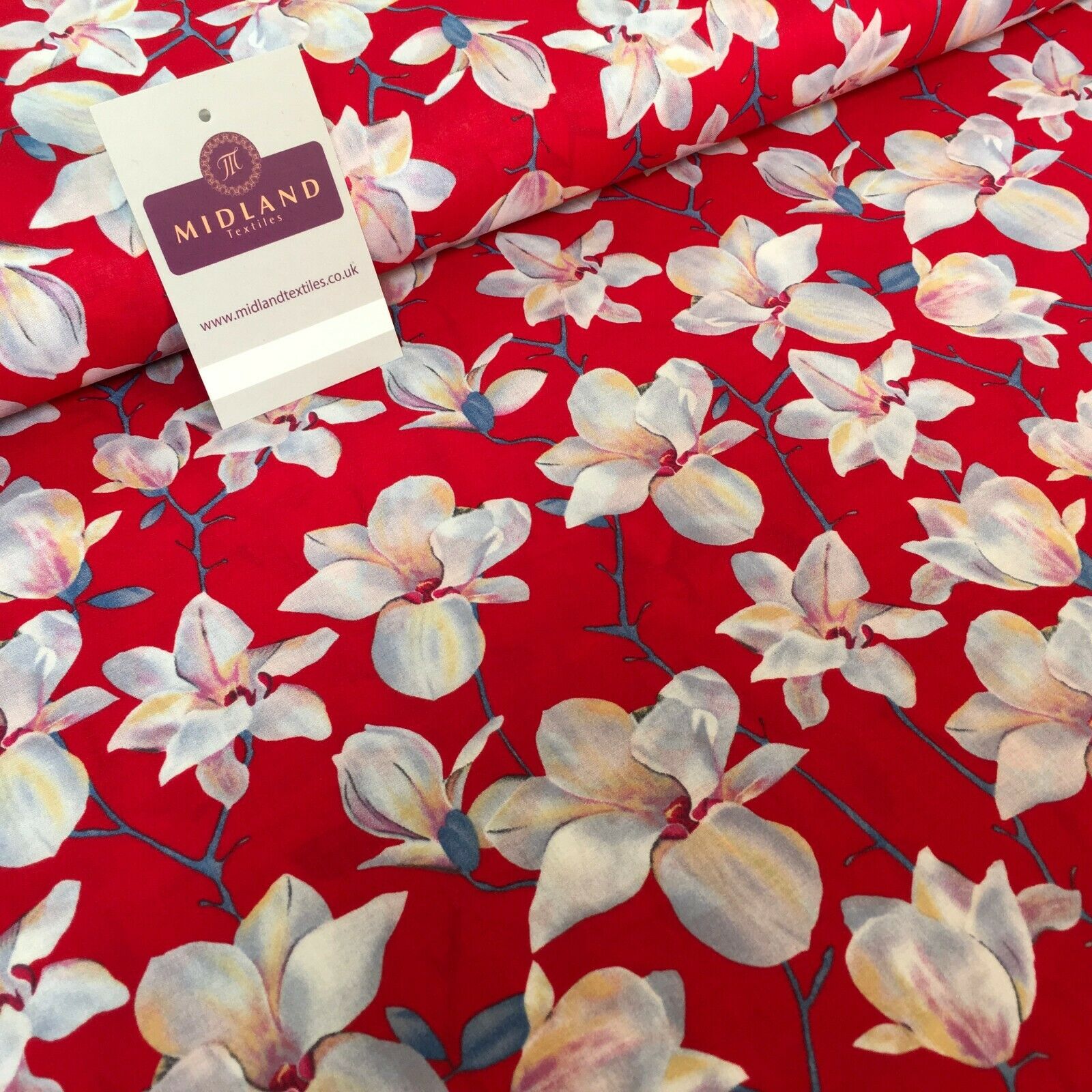 Floral Printed Cotton Lawn Dress Fabric 150cm MK1237 Mtex