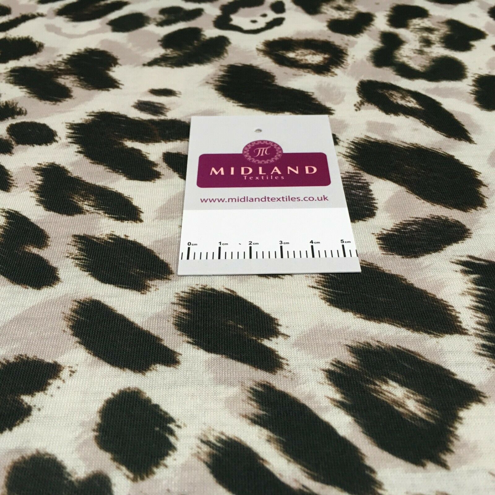 Natural Brown Animal Leopard Print 2 Way stretch Jersey dress Fabric M1522