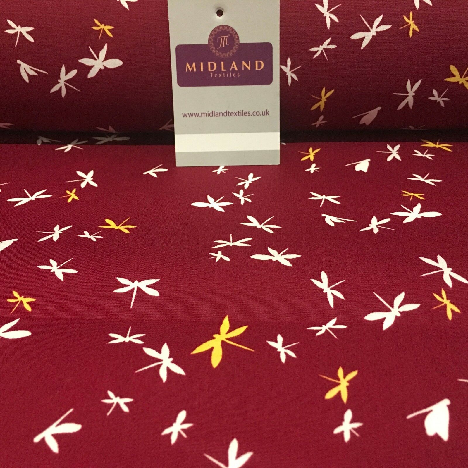 Dragonfly Silhouette 100% Cotton Printed Fabric 44' Wide M812 Mtex