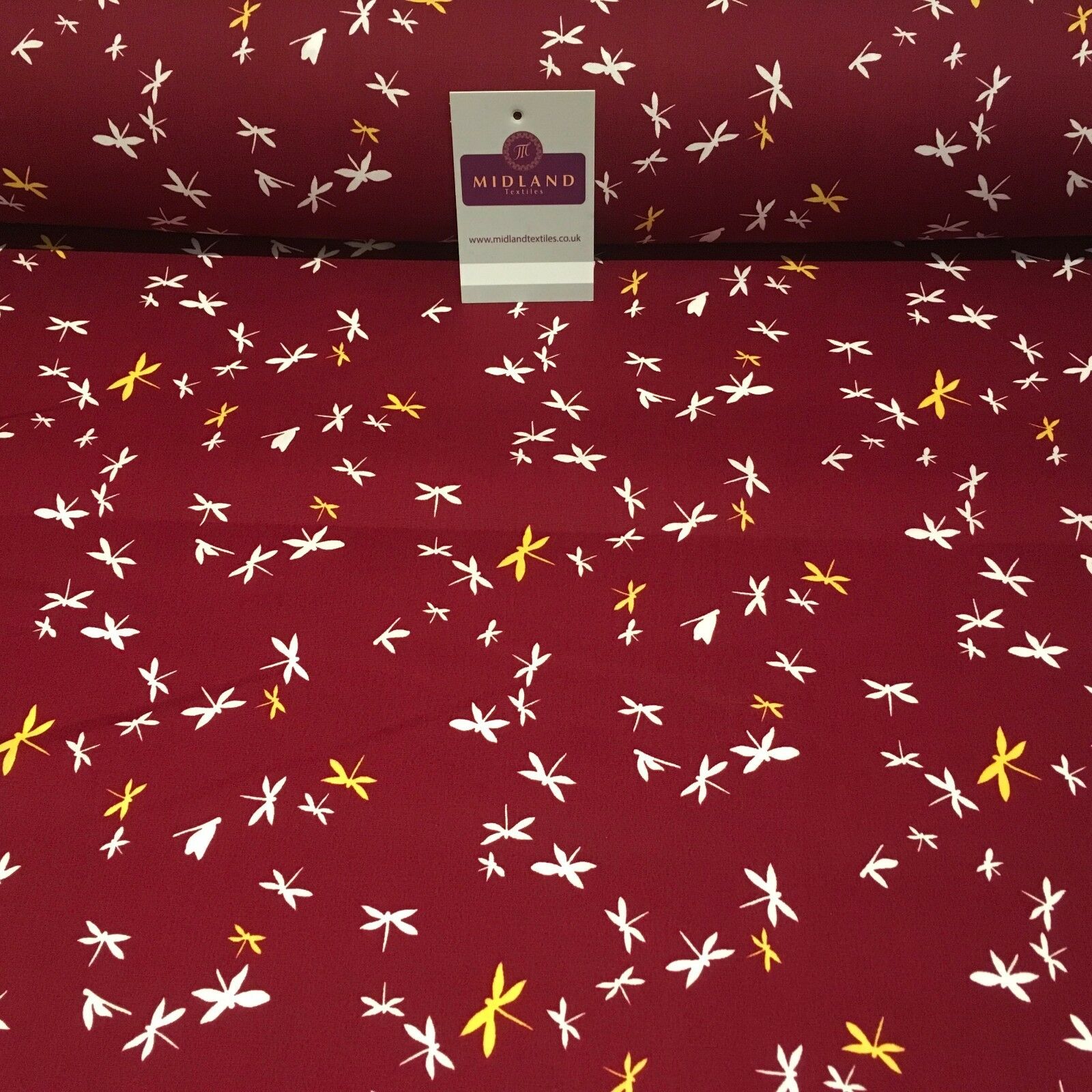Dragonfly Silhouette 100% Cotton Printed Fabric 44' Wide M812 Mtex