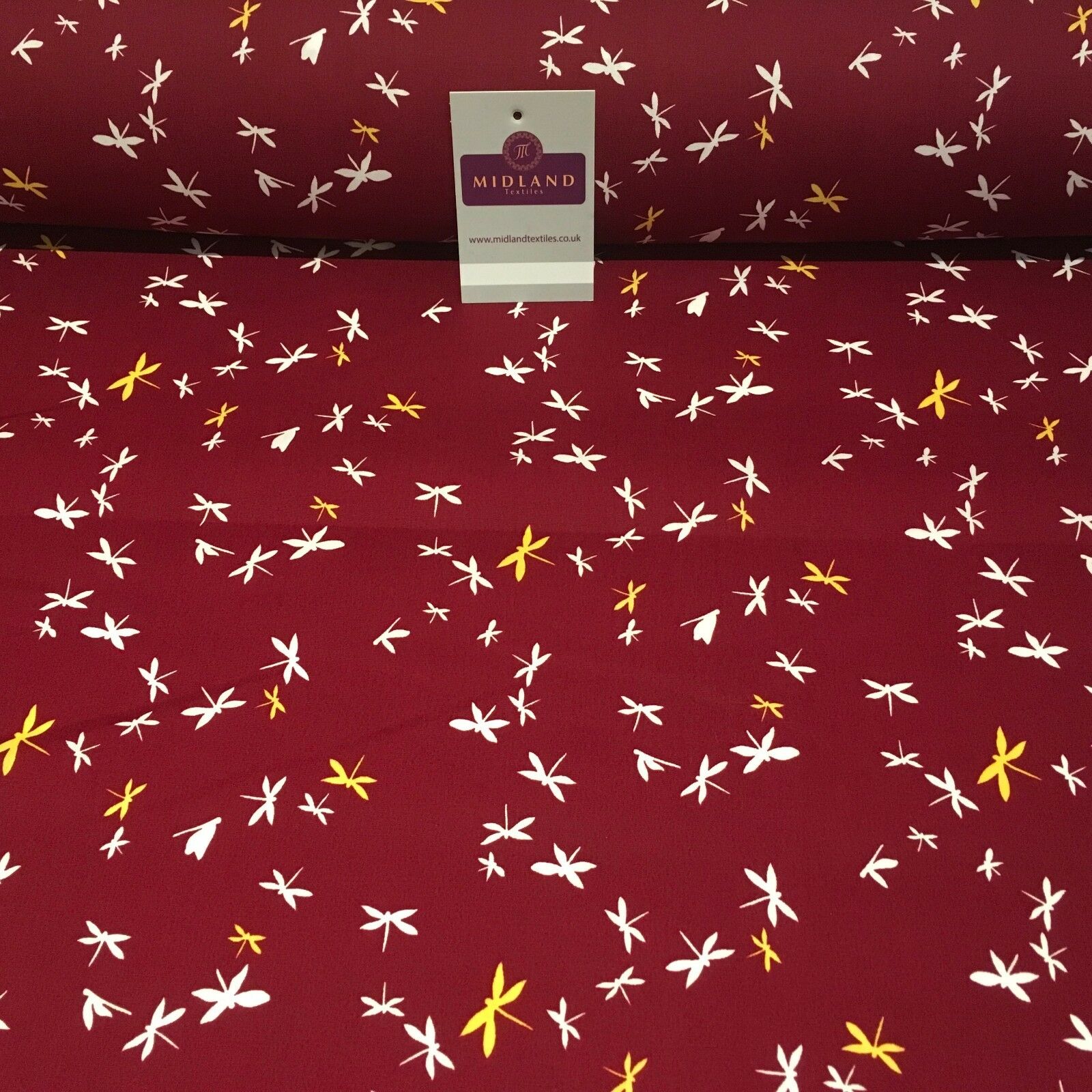 Dragonfly Silhouette 100% Cotton Printed Fabric 44" Wide M812 Mtex