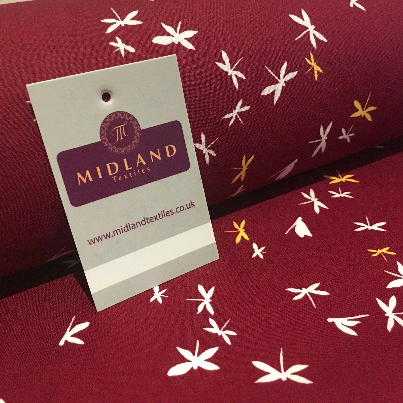 Dragonfly Silhouette 100% Cotton Printed Fabric 44' Wide M812 Mtex