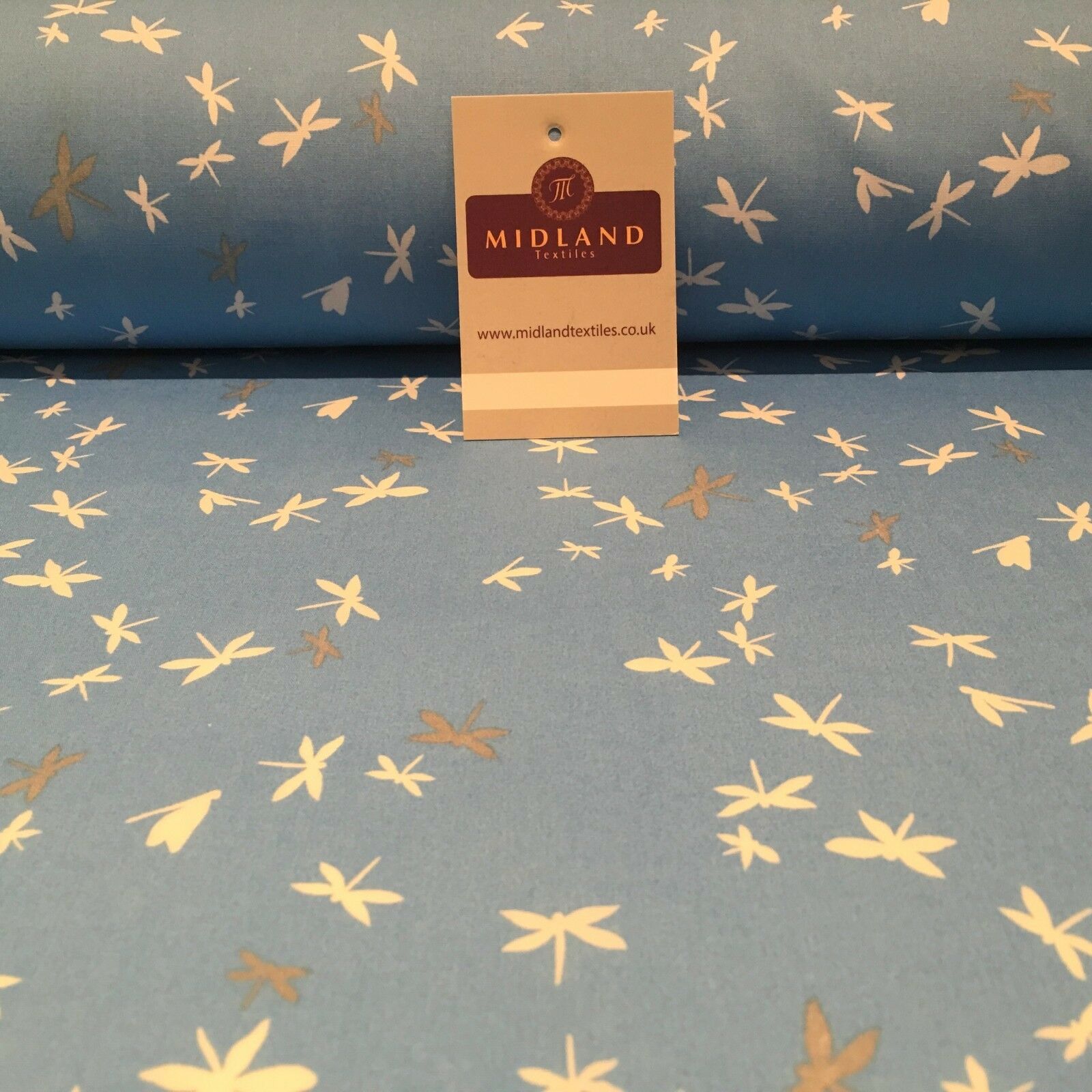 Dragonfly Silhouette 100% Cotton Printed Fabric 44' Wide M812 Mtex