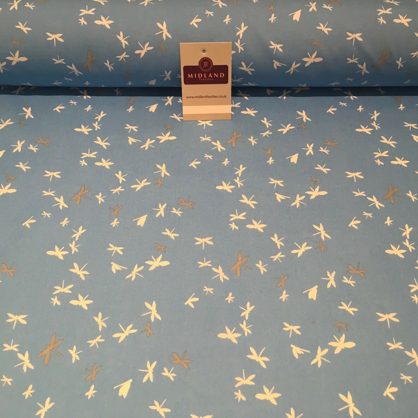 Dragonfly Silhouette 100% Cotton Printed Fabric 44" Wide M812 Mtex